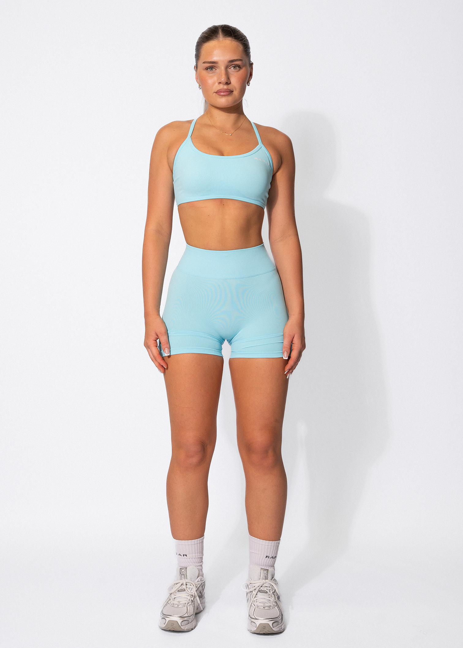 VIBRANCE SCRUNCH BUM SHORTS- BLUE LEMONADE