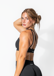BALANCE ONE SHOULDER SPORTS BRA - BLACK