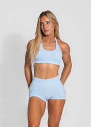 BALANCE HALTER CROP - BABY BLUE