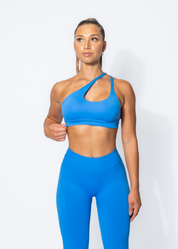 BALANCE ONE SHOULDER SPORTS BRA - ELECTRIC BLUE