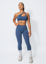 BALANCE ONE SHOULDER SPORTS BRA - NAVY BLUE