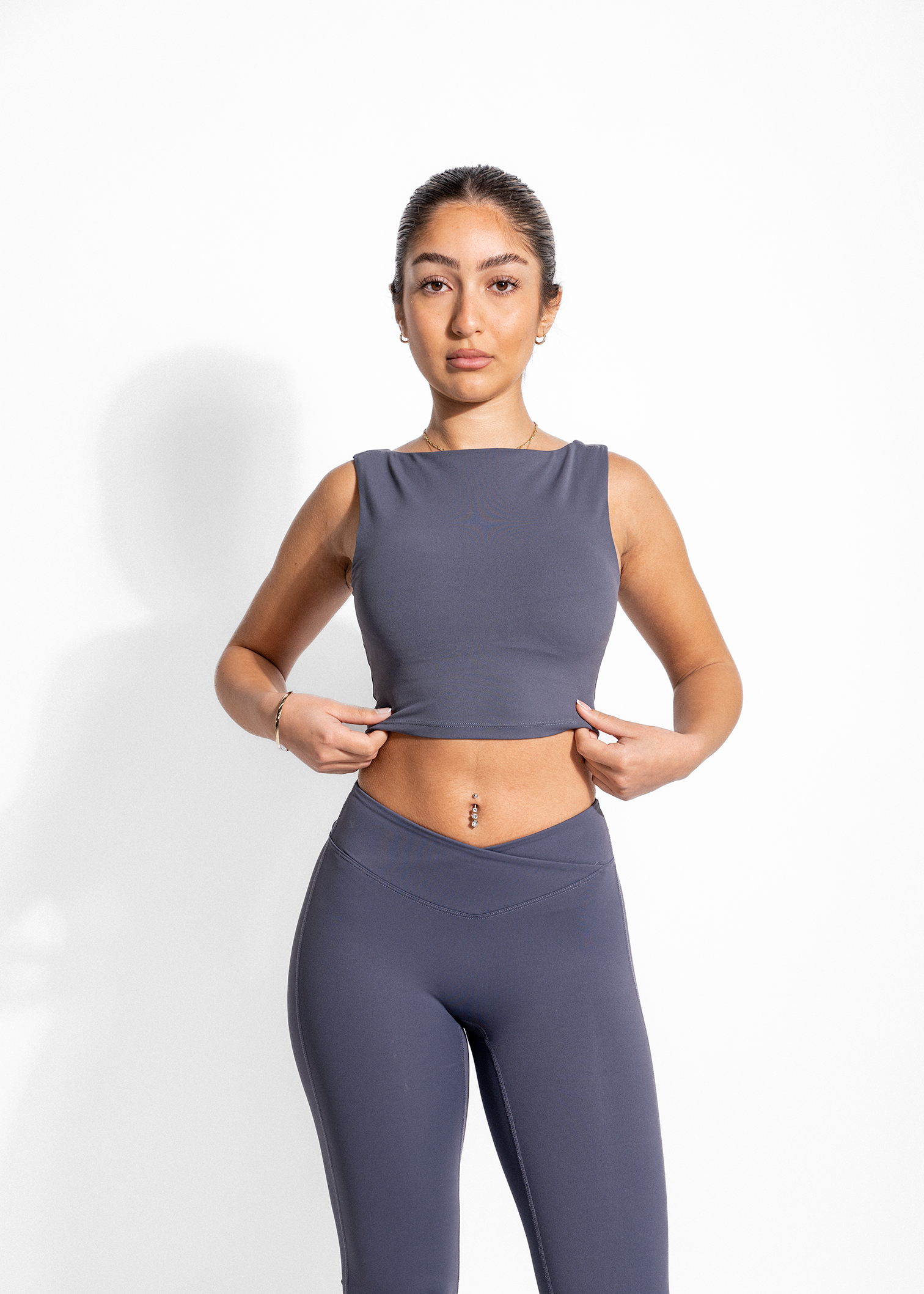 FAYE OPEN BACK TOP- NAVY