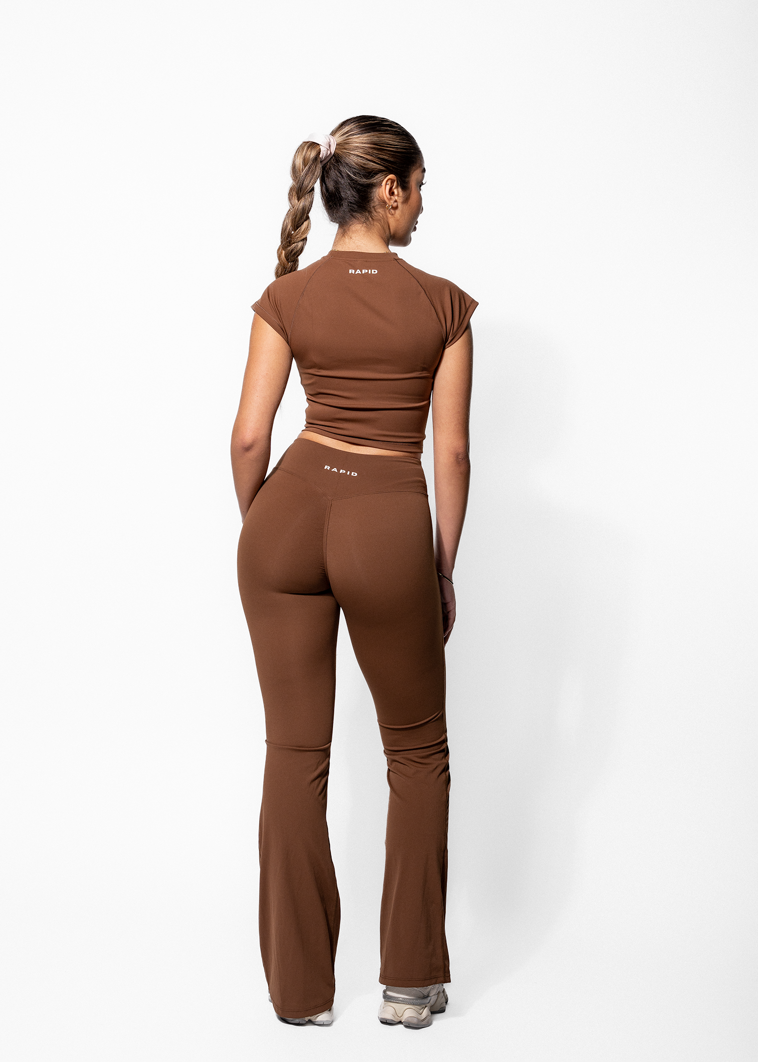 FAYE FLARE LEGGINGS - BROWN