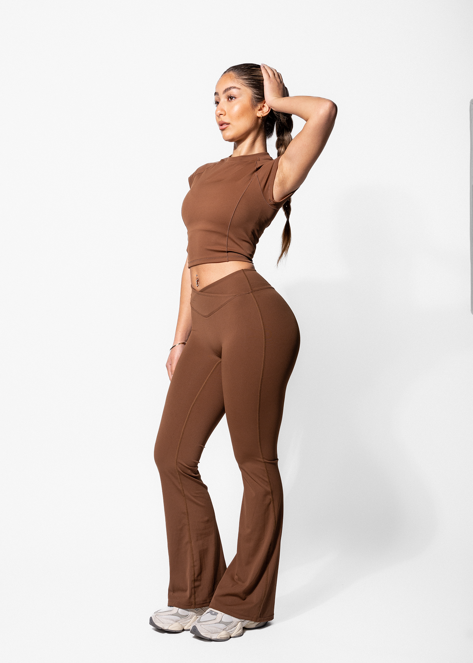 FAYE FLARE LEGGINGS - BROWN