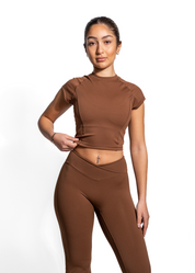 FAYE FITTED T- BROWN