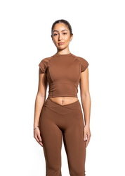 FAYE FITTED T- BROWN