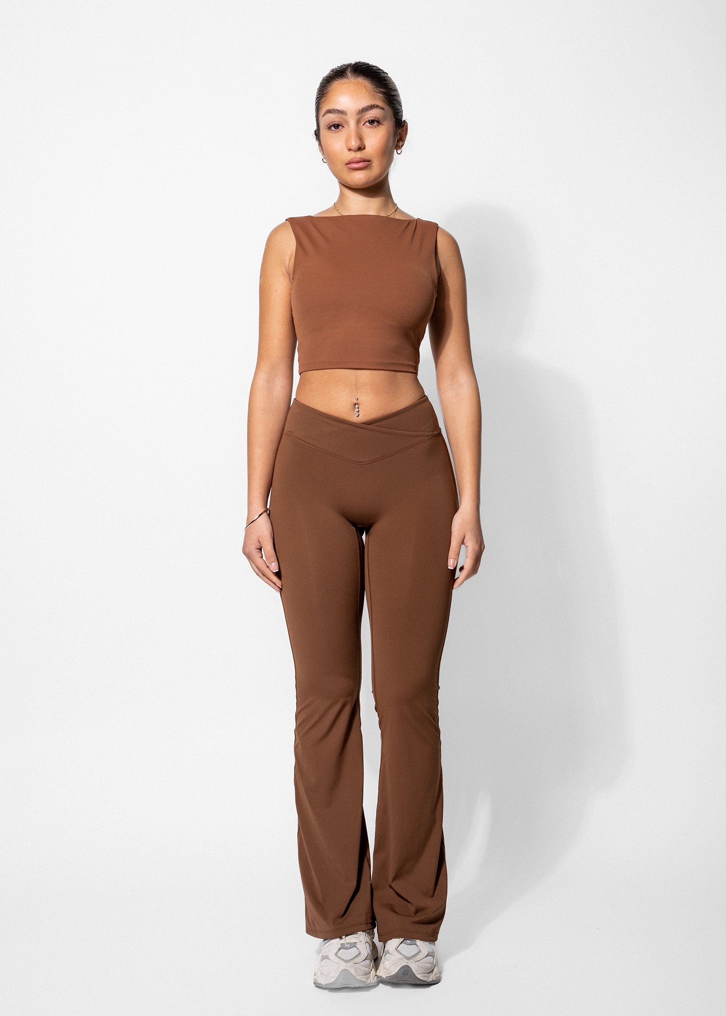 FAYE OPEN BACK TOP- BROWN