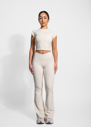 FAYE FLARE LEGGINGS - CREAM