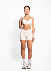 FAYE V CUT SHORTS- CREAM
