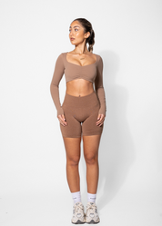 ALICE LONG SLEEVE CROP - BEIGE