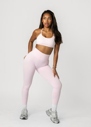 VIBRANCE SCRUNCH BUM LEGGINGS - BABY PINK