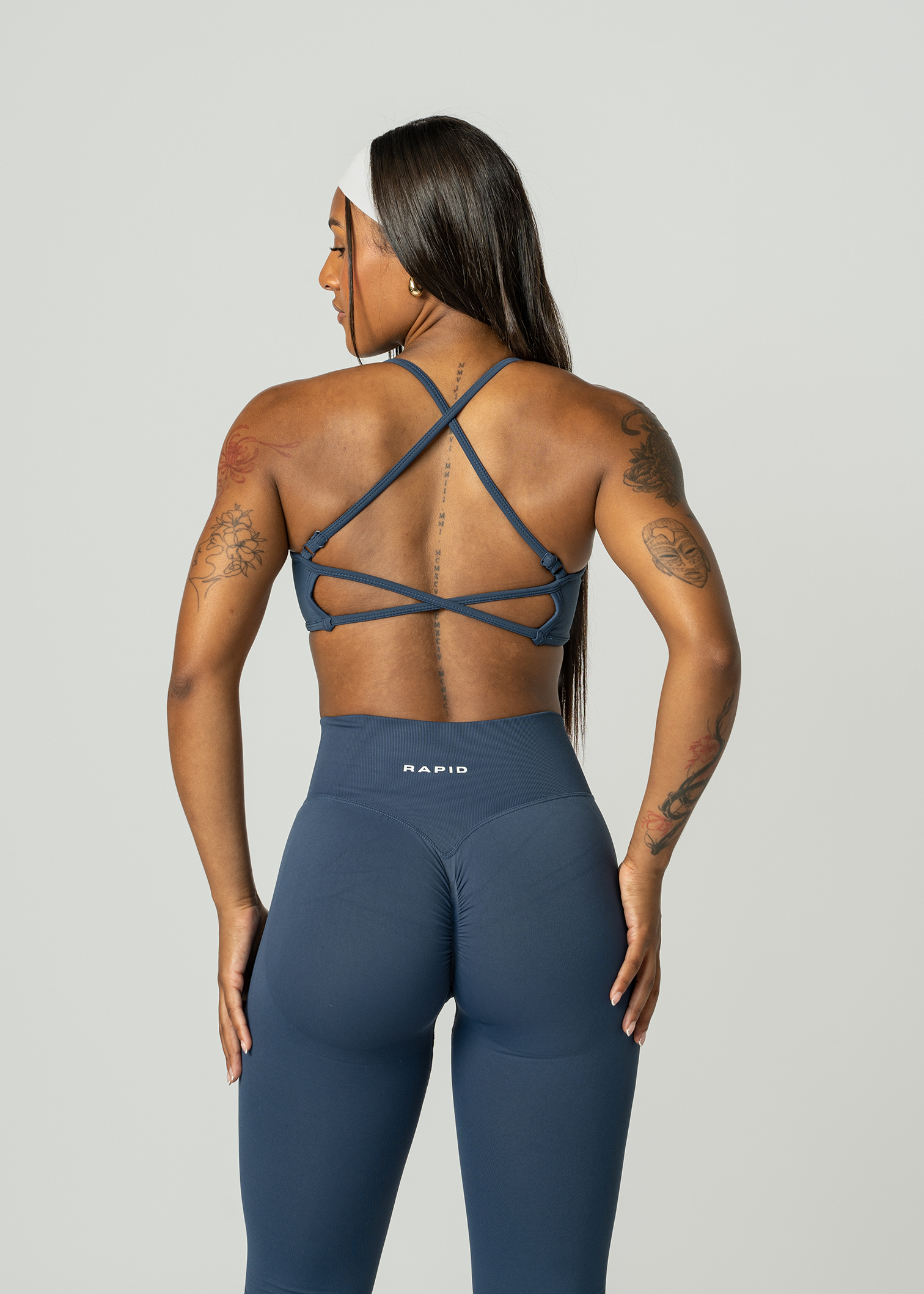 VIBRANCE SCRUNCH BUM LEGGINGS - NAVY BLUE