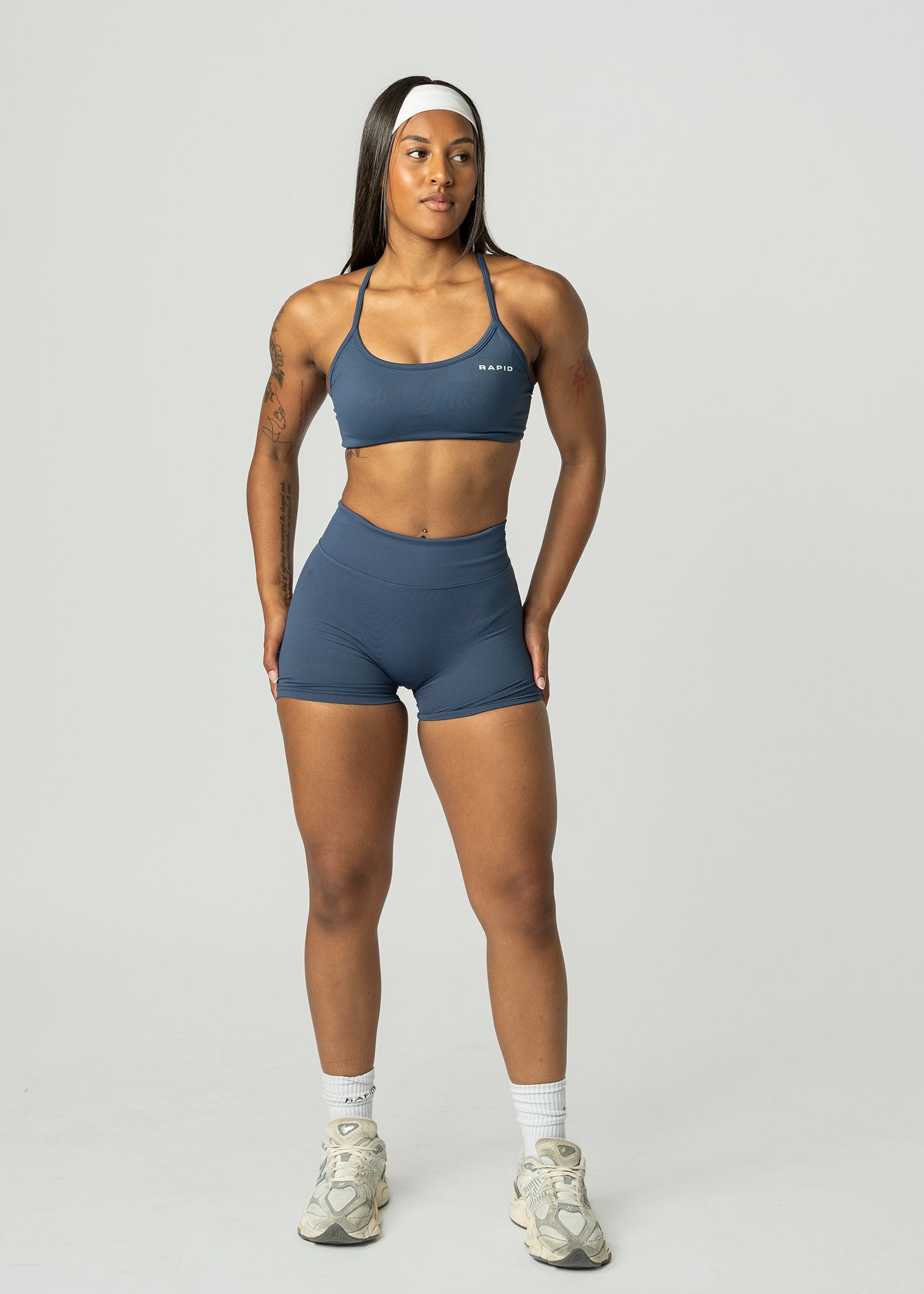 VIBRANCE SCRUNCH BUM SHORTS - NAVY BLUE