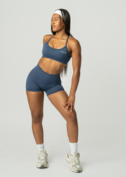 VIBRANCE SCRUNCH BUM SHORTS - NAVY BLUE