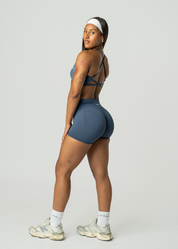 VIBRANCE SCRUNCH BUM SHORTS - NAVY BLUE