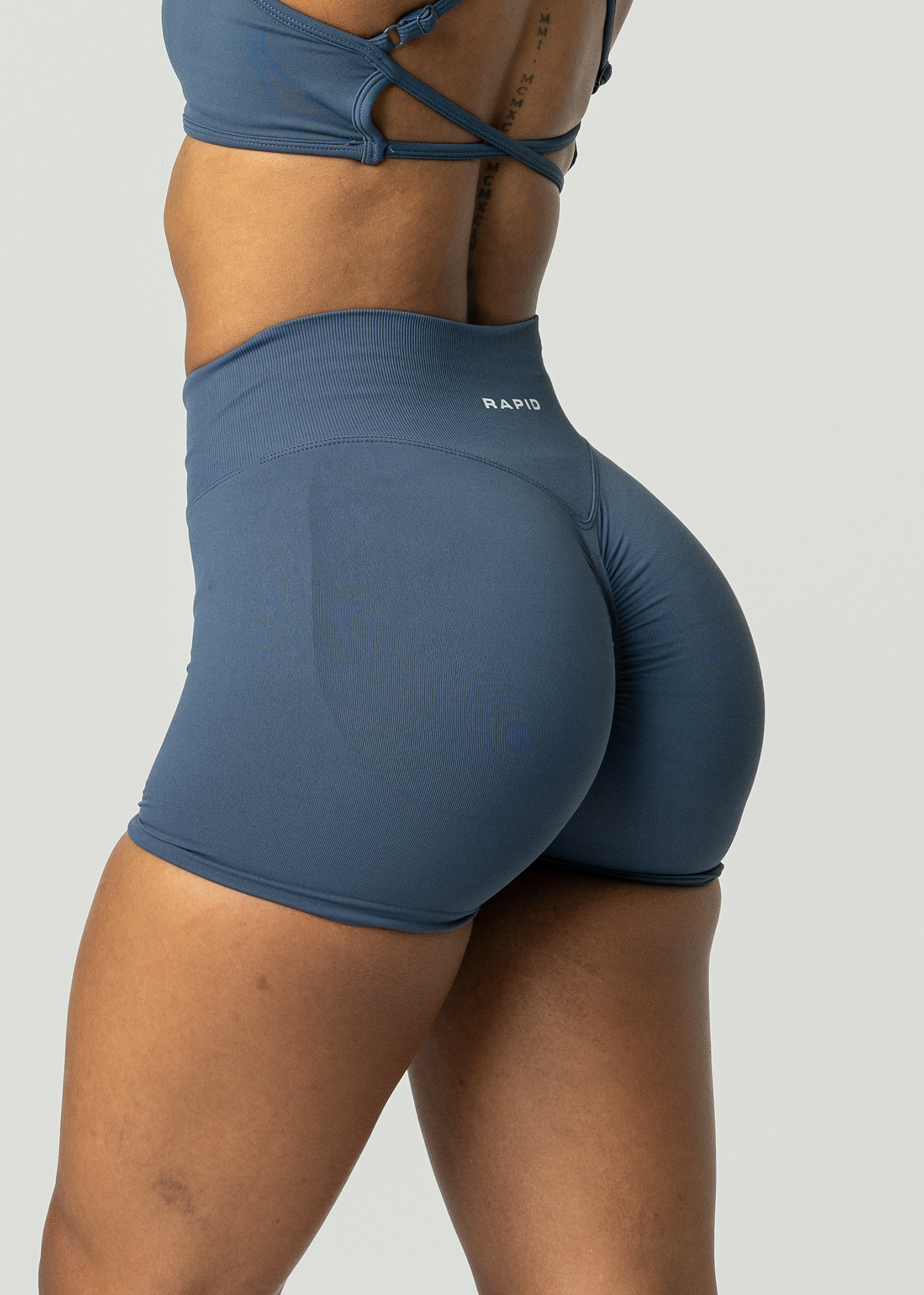 VIBRANCE SCRUNCH BUM SHORTS - NAVY BLUE