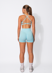 VIBRANCE SCRUNCH BUM SHORTS- BLUE LEMONADE
