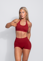 BALANCE HALTER CROP - BURGUNDY