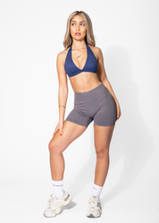 SIENNA HALTER CROP - NAVY